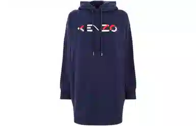 KENZO Logo Hoodie Dress Blue
