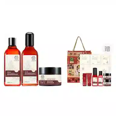 善草纪 玫瑰净皙亮采水乳护肤套装 滋养亮肤润泽 淡纹滋润维稳舒缓