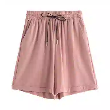 初语 纯色垂感宽松百搭休闲短裤 女款