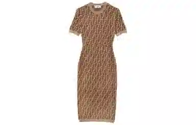 Fendi FW22 Logo Knit Dress
