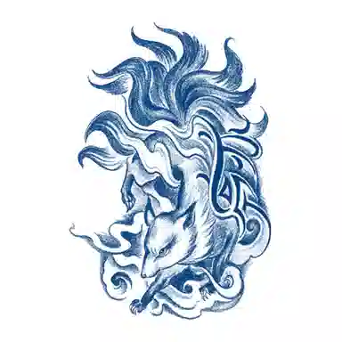 猎己  灵狐追梦草本纹身贴 防水防汗不反光