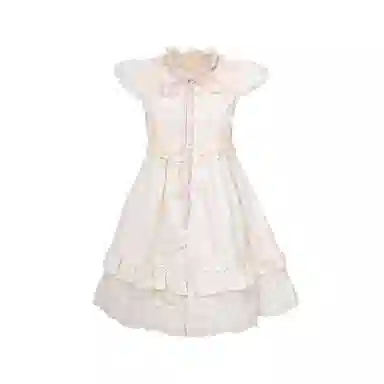 小镇姗姗 纯爱战神~小飞袖连衣裙女夏季新款木耳边显瘦裙子