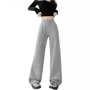 沐晓欣 糖果色腰微喇辣妹显瘦百搭拖地裤休闲裤 女款