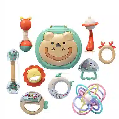 益米 手摇铃安抚套装 牙胶可啃咬 早教益智玩具
