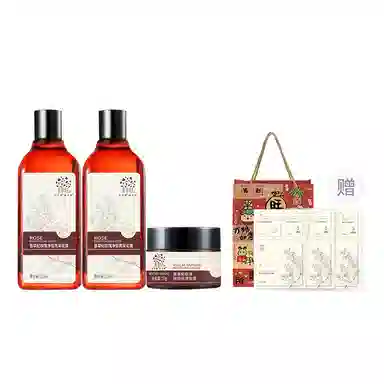 善草纪 玫瑰净皙亮采水乳护肤套装 滋养亮肤润泽 淡纹滋润维稳舒缓