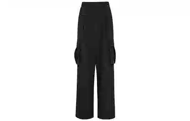 美洋 纯色高腰阔腿工装长裤 女款 黑色