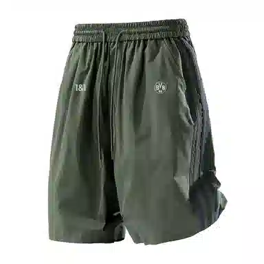 普鲁士多特蒙德 美式复古三条杠凉感速干运动五分休闲短裤 男女同款