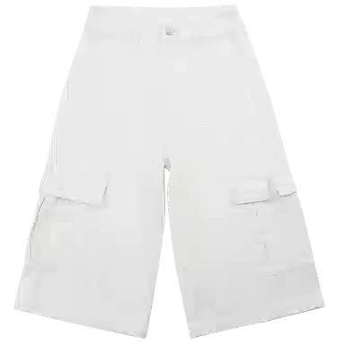 拾籍 合身阔腿适中高腰牛仔短裤 女款