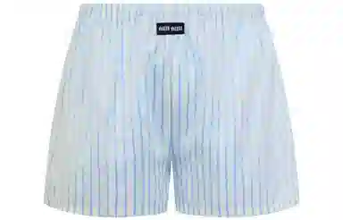 MIU MIU SS23 Striped Jacquard Shorts Light Blue
