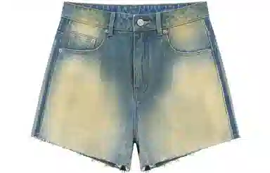 CHUU Vintage Washed High Waist Denim Shorts