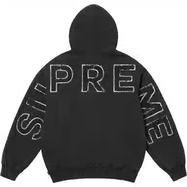 Supreme SS25 Frayed Hooded Sweatshirt logo