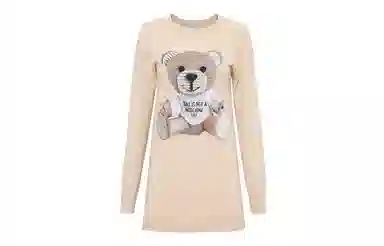 Moschino Paper Bear Dress Khaki