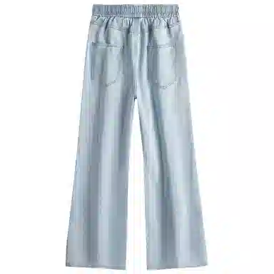 加菲猫家族 美式街头复古水洗做旧纯色简约舒适宽松直筒个性百搭垂坠感时尚痞帅嘻哈潮牌中性风青春活力牛仔裤 男女同款