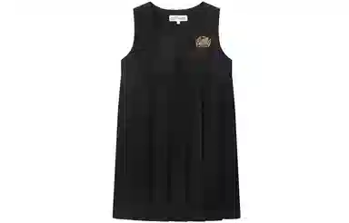 东鲸岁时记 圆领褶皱刺绣无袖连衣裙 女款