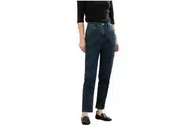 善己 休闲显瘦设计感牛仔裤 女款 牛仔蓝