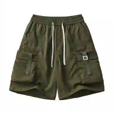 敦煌博物馆 美式复古多口袋机能宽松直筒弹力薄款轻量化松紧腰绳舒适百搭运动休闲短裤 男女同款