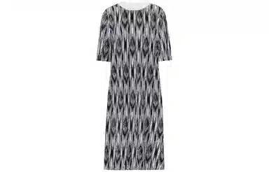 美洋 图案印花中长款短袖连衣裙