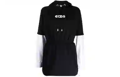 GCDS FW21 Logo Hoodie Dress Black