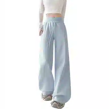 沐晓欣 糖果色腰微喇辣妹显瘦百搭拖地裤休闲裤 女款