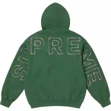 Supreme SS25 Frayed Hooded Sweatshirt logo