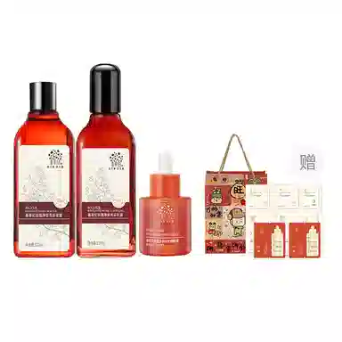 善草纪 玫瑰净皙亮采水乳护肤套装 滋养亮肤润泽 淡纹滋润维稳舒缓