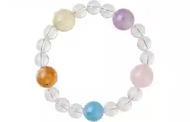 石头记 原创设计师款 多彩白雪 晶莹剔透 温润柔和细腻 净心 清冷氛围感 礼盒款天然 白水晶 手串 女款