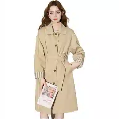 法文箱子 时尚简约中长款棉服 女款