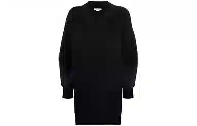Alexander McQueen V-Neck Sweater Dress Black