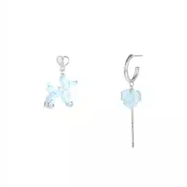 指尖瑰宝 不对称笑脸爱心小狗流苏温柔甜美氛围感小众百搭设计轻奢 铜 耳环 女款