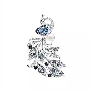 缔晶 国风新中式轻奢凤凰珍珠胸花 精致浪漫闪耀日常搭配时尚配饰 铜 胸针 女款