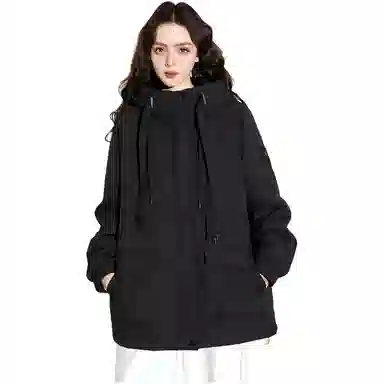 法文箱子 休闲时尚百搭棉服 女款 黑色