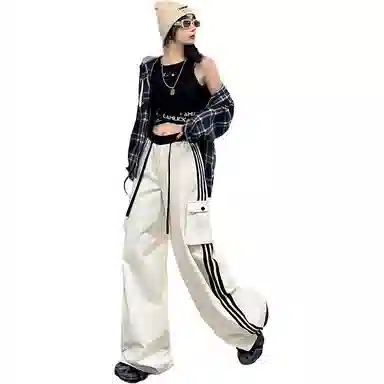 么宁 显瘦百搭宽松阔腿休闲裤 女款