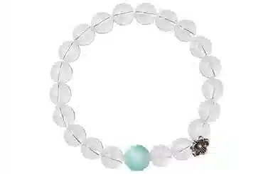 石头记 原创设计师款 冰心蓝花 晶莹剔透 温润柔和细腻 净心 清冷氛围感 礼盒款天然 白水晶 手串 女款