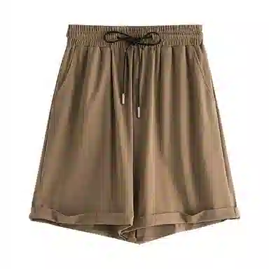 初语 纯色垂感宽松百搭休闲短裤 女款