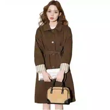 法文箱子 时尚简约中长款棉服 女款