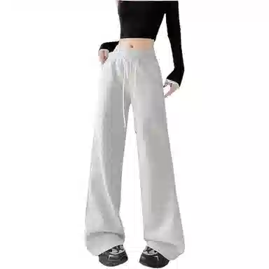 沐晓欣 糖果色腰微喇辣妹显瘦百搭拖地裤休闲裤 女款