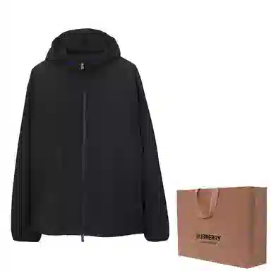 Burberry Hooded Zip Jacket Black