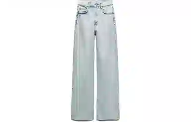 ZARA High Waist Wide Leg Jeans Light Blue