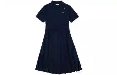 Lacoste SS22 Solid Side Tie Dress Navy