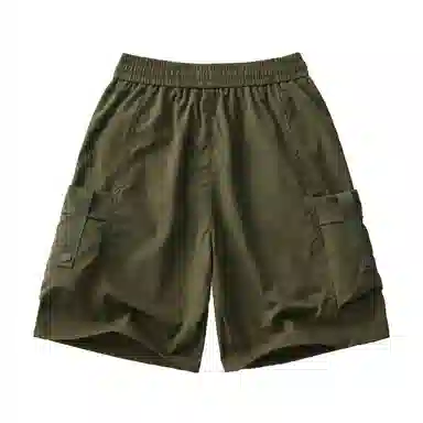 敦煌博物馆 美式复古多口袋机能宽松直筒弹力薄款轻量化松紧腰绳舒适百搭运动休闲短裤 男女同款