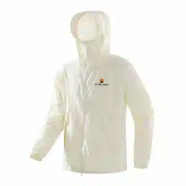 巴塞罗那足球俱乐部 户外城市机能风队徽印花活片剪裁明线设计带帽沿薄款外套宽松百搭双拉链 超轻透气防紫外线凉感防晒防晒服 男女同款