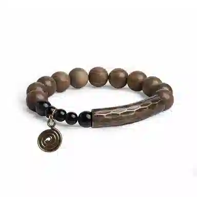 木盛缘 【个性魔法符】【快乐催化剂】新中式国潮复古炫酷财源滚滚招财纳福平安喜乐香水瓶单圈文玩好运 绿檀 手串 男女同款情侣款