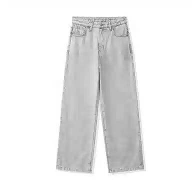 STARTER Washed Loose Mid-Rise Straight Jeans