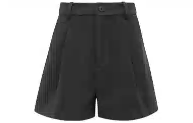 美洋 纯色高腰阔腿休闲短裤 女款 深灰色