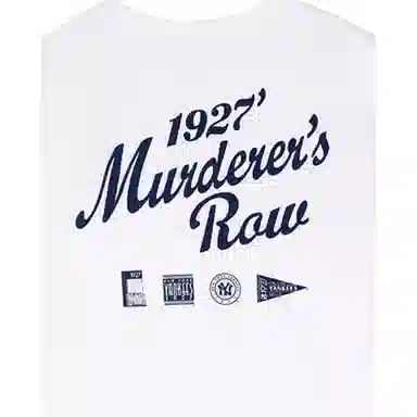 New Era Blue Logo Straight T-Shirt White