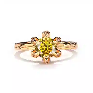 金杰福 经典璀璨六爪意大利工艺小众百搭精致 合金 戒指 女款