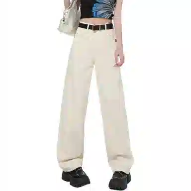 莫代尔 镰刀裁剪阔腿神裤 宽松现货显高阔腿裤长裤牛仔裤 女款