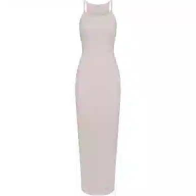 SKIMS Cotton Rib Long Cami Dress Stone