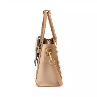 CLEVER& KETCH Casual Colorblock PU Shoulder Bag Khaki
