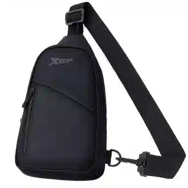 特步 轻便百搭通勤时尚简约 织物 胸包 常规 男款 黑色